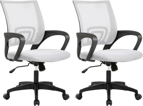 Vista 18 de Meet perfect Silla de oficina con respaldo medio, moderna silla ejecutiva de escritorio para computadora, silla giratoria con ruedas, silla Negro