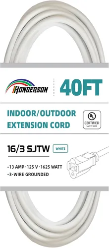 Vista 7 de Cable de extensión resistente a la intemperie, listado UL, calibre 10, 3 pies, negro, 3 clavijas, trabajo pesado, 10/3 SJTW 15A cable