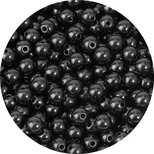 1500 cuentas negras redondas acrílicas para pulseras de 0.236 in de plástico, cuentas de colores para hacer joyas, cuentas de resina arcoíris para