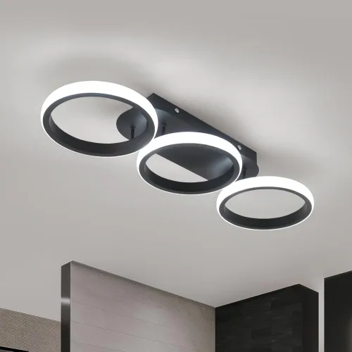 Vista 9 de Lámpara de techo cuadrada LED moderna - 33 W, 6000 K blanco frío, montaje empotrado para cocina, sala de estar, dormitorio y pasillo