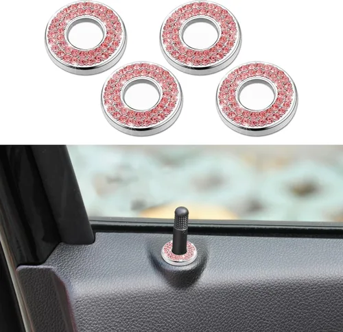 Vista 9 de HAOBO 4 Piezas Cubiertas Brillantes para Cerradura de Puerta de Auto, Cubierta de Perno de Puerta de Auto, Calcomanías Brillantes para Tirador