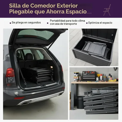 Vista 6 de PURPLE LEAF Juego de 2 sillas plegables para patio al aire libre, sillas de camping reclinables al aire libre con asiento acolchado de algodón Negro