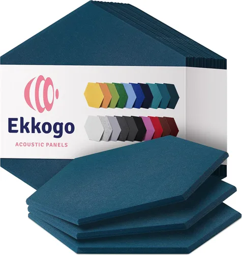 Vista 66 de Paquete de 12 paneles acústicos con aislamiento de sonido para paredes 12 x 12 x 0.4 pulgadas Paneles decorativos para amortiguación de sonido