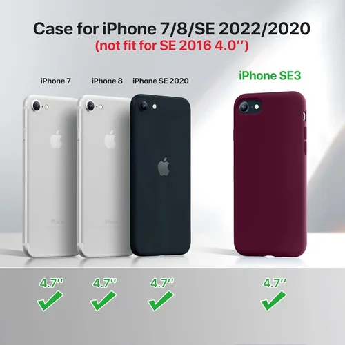 Vista 397 de Miracase Funda ultradelgada diseñada para iPhone SE 2022 (3ª generación)/iPhone SE 2020 (2ª generación)/iPhone 7/iPhone 8 con protector de pantalla