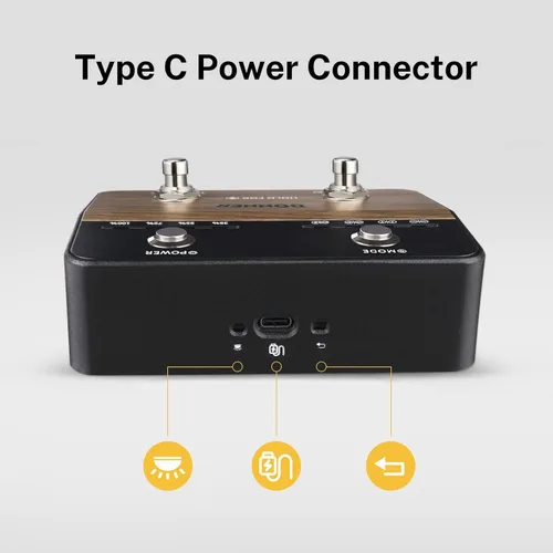 Vista 3 de Donner Pedal de giro de página inalámbrico Teleprompter App Control Pedal de pie para tabletas teléfonos recargables