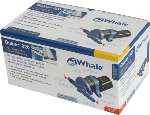 Vista 5 de Bomba de inodoro Whale Gulper para tanque de retención - Descarga eléctrica/bombeo - Caudal de 4.6 GPM - 12V/24V