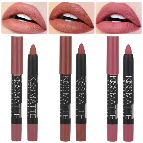 Vista 27 de BINGBRUSH Smooth Juego de Lápices Labiales de Larga Duración, Barra de Color Mate Crayón Labial Definitivo para Colección de Maquillaje - Brillo 01#