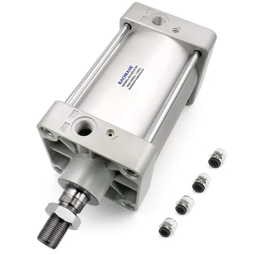 Vista 9 de Baomain Cilindro neumático de aire SC 125 x 100, puerto PT 1/2, orificio de 4.92 pulgadas, carrera de 3.94 pulgadas, varilla simple de doble efecto