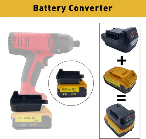 Vista 2 de DW18ML DL18ML Convertidor de batería para Dewalt 20V batería a Milwaukee 18v adaptador de batería, convertir la batería Dewalt 20V a Milwaukee M18