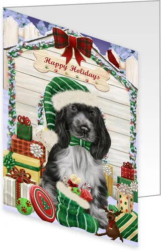 Vista 27 de Holly Jolly Holidays Cocker Spaniel Dog Greeting Cards - Adorable Pets Invitation Cards with Envelopes - Pet Artwork Christmas Greeting Cards
