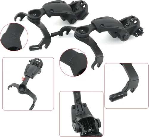 Vista 5 de Auriculares tácticos con diadema desmontable U94 PTT y adaptador de riel, para ARC, Mlok, riel del equipo Wendy, deportes de Airsoft (bronceado)