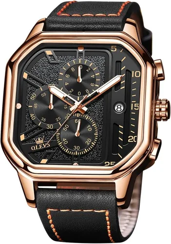 Vista 17 de OLEVS Reloj de Pulsera Elegante para Hombre, Relojes de Correa de Silicona para Hombre, Reloj Cronógrafo Pro Diver de Acero Inoxidable, Reloj