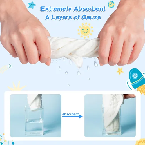 Vista 4 de Baberos de muselina para bebé, 8 unidades, algodón suave, ajustable, babero absorbente y transpirable, baberos de alimentación para dentición babeo
