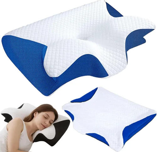 GDSAFS Neckhaven Pillow Hospitality Collection, 2026 Nueva almohada ortopédica Neckhaven con funda de almohadas para el cuello, almohadas Azul