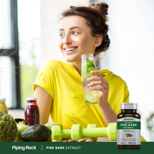 Vista 6 de Piping Rock Cápsulas de extracto de corteza de pino 1500 mg 180 unidades Suplemento sin OMG, sin gluten