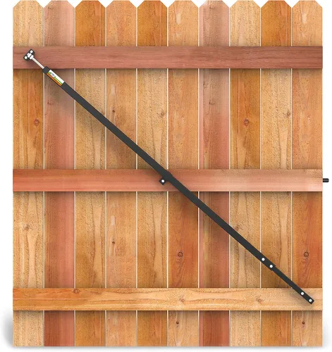 Vista 7 de Soporte telescópico de puerta de 6 pies – Kit de puerta de privacidad de madera anti hundimiento – Kit de herrajes para puertas de valla de madera