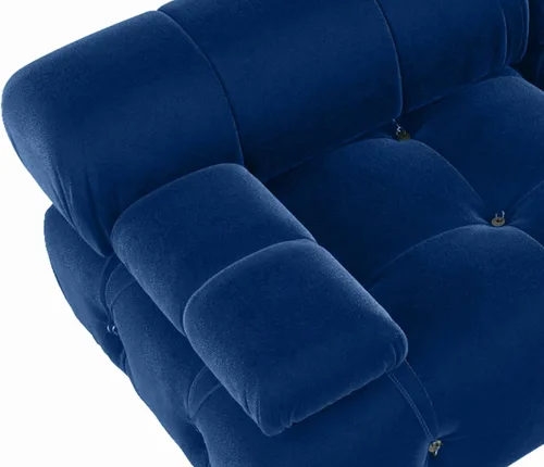 Vista 69 de Sofá modular convertible, moderno sofá recto de terciopelo de 3 plazas para sala de estar, apartamento (104 pulgadas/negro)