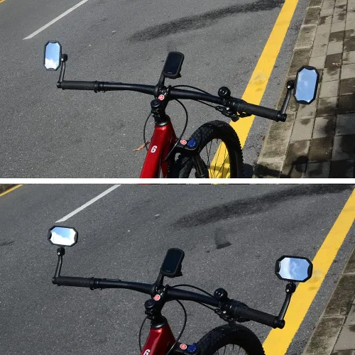 Vista 5 de BriskMore Espejos de bicicleta con extremo de barra, lente de vidrio convexo de alta definición para manillar de bicicleta eléctrica, resistente a