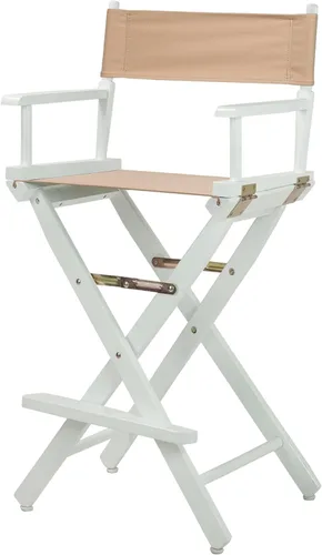 Vista 116 de Casual Home - Silla de director de 30 in, marco blanco, con lona color blanco, altura de barra