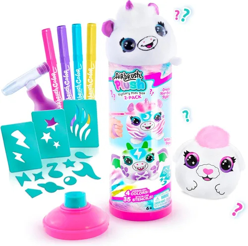 Canal Toys Personaliza el paquete de 2 mini misterios de peluche de aerógrafo. ¿Qué 2 peluches obtendrás? Decora, lava, repite. Personaliza tus