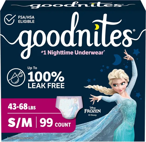 Vista 18 de Goodnites Ropa interior nocturna para niñas, talla XXL (120-165 libras), 54 unidades, el embalaje puede variar