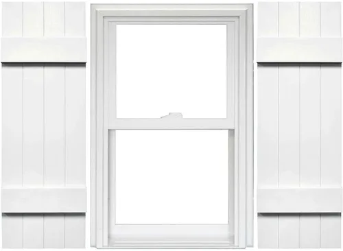 Vista 37 de Mid America Board and Batten - Persiana estándar de vinilo con 3 tablas espaciadas de 12 pulgadas (1 par) - 12 x 55 002 negro