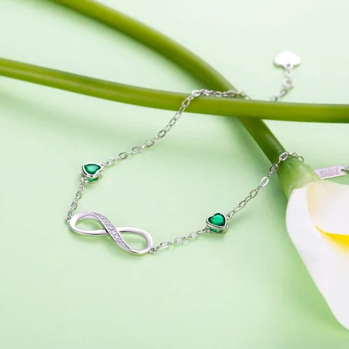 Vista 2 de Billie Bijoux Pulseras de amor infinito para mujer, plata de ley 925, pulsera ajustable con símbolo de amor