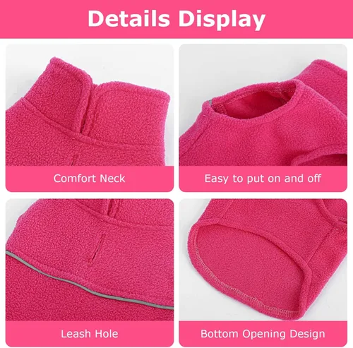 Vista 41 de Chaleco de forro polar con estampado a cuadros rojos, suéter de invierno para mascotas para perros pequeños, niños y niñas, suéter cálido