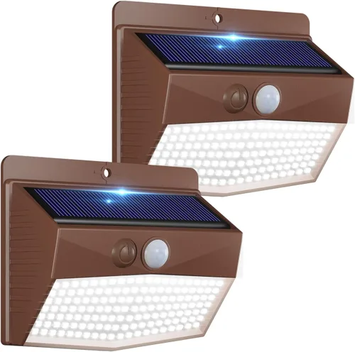 Vista 31 de Peasur Luces solares para exteriores, [138 LED/8 paquetes] Luz de pared de seguridad con sensor de movimiento solar con 3 modos de iluminación