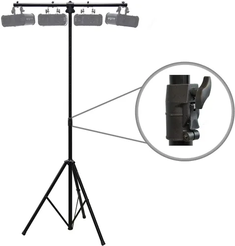 Vista 2 de Harmony Audio HA-TBARA Pro Audio DJ Trípode de iluminación y soporte de luz en T con cojín de freno de aire