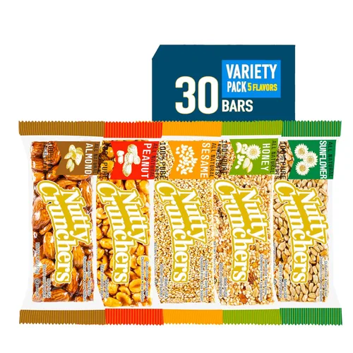 Vista 9 de Nutty Crunchers Barras grandes de ingredientes naturales (paquete variado (4 sabores), 12 barras King por caja)