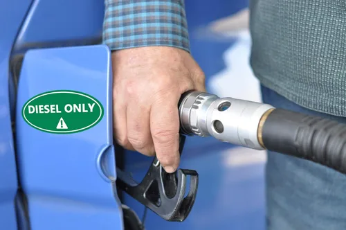 Vista 4 de Adhesivos para diésel solamente, combustible mixto, solo gasolina, autoadhesivas, ovaladas, impermeables, para aceite, 4 x 2 pulgadas, 36