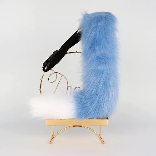 Vista 2 de JUNBOON Cola de piel sintética para disfraz de fiesta de Halloween