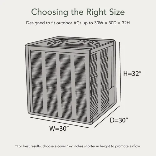 Vista 2 de Covermates Funda de aire acondicionado, protección duradera resistente a la intemperie para unidades al aire libre, poliéster Elite 300D, 30