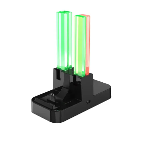 Vista 4 de Dobe - 5 in 1 Charging Dock Compatible with Nintendo Switch for Joy Con & OLED Model Controller with Lamppost LED Indication, Charger Stand Station
