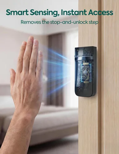 Vista 2 de Babelio Puerta de bebé inteligente de desbloqueo automático por infrarrojos para puertas y escaleras, puertas de cierre automático para perros