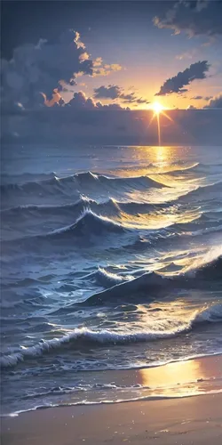 5D Sea Sunset Diamond Painting Kits for Adults, Full Drill Diamond Art Kits, Fall Wall Decor Paint by Numbers Embroidery Kit, DIY Diamond Arts and