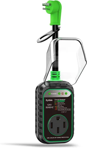 Vista 7 de EyGde Adaptador RV de 30 amperios a 50 amperios con protector de sobretensiones, NEMA TT-30P macho a enchufe hembra 14-50R, analizador de circuitos