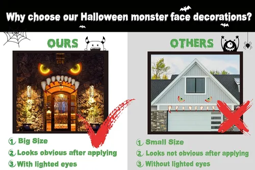 Vista 7 de Decoraciones de puerta de garaje de Halloween de gran tamaño 25.59 pulgadas