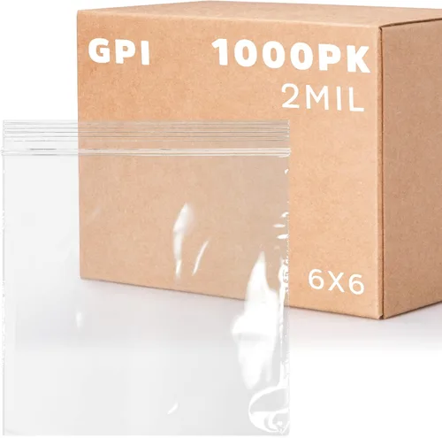Vista 14 de GPI - 1000 unidades, bolsas de plástico transparente con cierre de cremallera recerrable de 1.5" x 1.5", 2.5 mil de grosor, bolsitas de polietileno