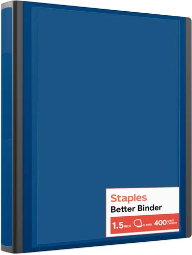 Vista 11 de Staples Better Binder - Carpeta de 3 anillos en D de 5 pulgadas, color negro, carpeta resistente de 3 anillas con lomo reforzado, capacidad