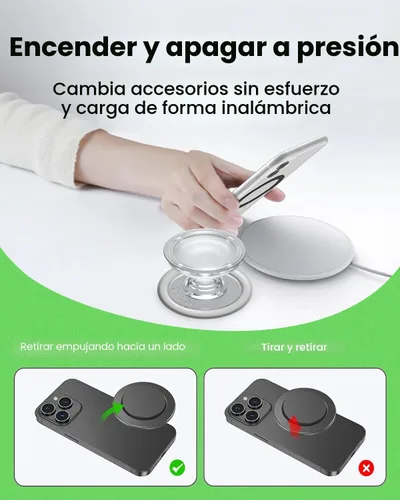 Vista 7 de Soporte magnético plegable para teléfono móvil, estilo océano, extensible para teléfono inteligente, tableta, accesorio de teléfono celular (violeta)