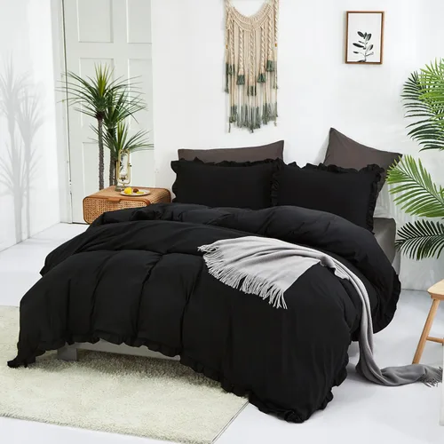 Vista 479 de CLOTHKNOW Juego de edredón de 3 piezas a cuadros color beige óxido, tamaño Full, juego de ropa de cama de cuadros edredón terracota con 2 fundas