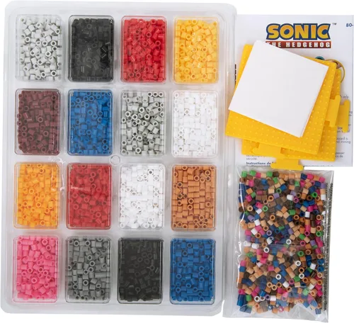 Vista 4 de Perler 80-57249 Sonic the Hedgehog Deluxe Fused Bead - Kit de actividades Sonic el erizo