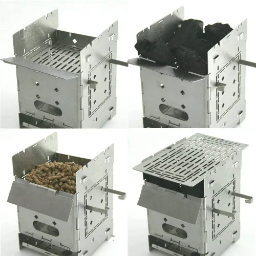 Vista 4 de Firebox Bushcraft - Kit de estufa de campamento - Quema de leña/combustible múltiple - Plegable/plegable - Fogata portátil - Modelo Gen 2 5 pulgadas