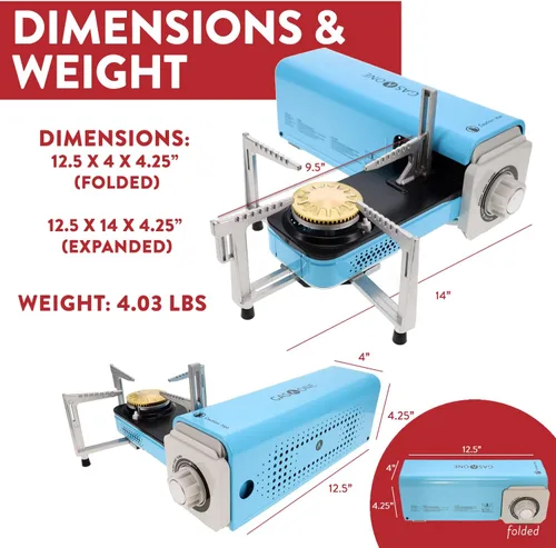 Vista 2 de GasOne GS-8300 - Estufa compacta de butano con estuche de transporte, estufa portátil plegable