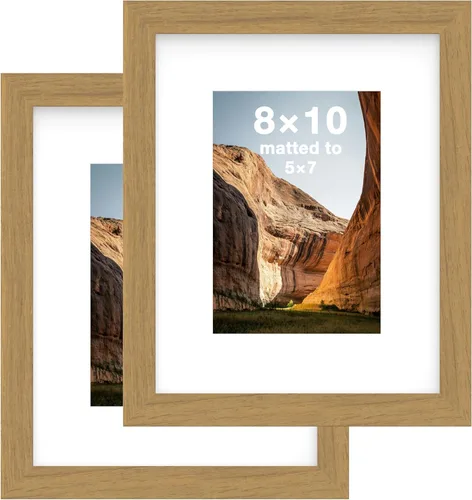 Vista 94 de FrameWorks Marcos de fotos clásicos de madera de 5 x 7 a 4 x 6 con vidrio templado, color negro, paquete de 2