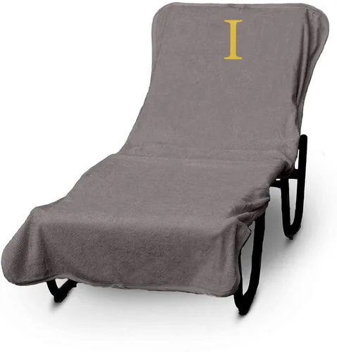 Vista 108 de Funda de lujo para tumbona de piscina con monograma de Hotel y Spa, bordado con letras en bloque - Extra absorbente 100% algodón turco - Rizo suave