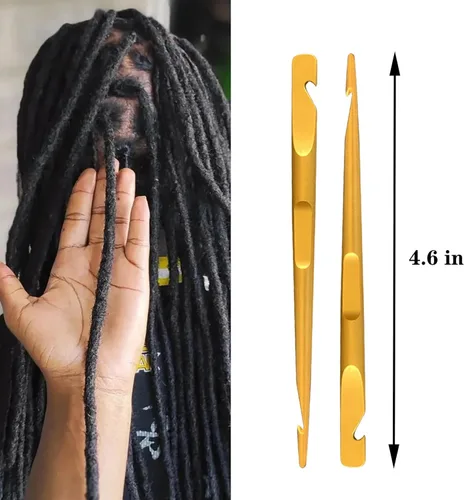 Vista 7 de Herramienta de entrelazado, para rastas Microlock, herramientas de reapriete sin esfuerzo para rastas y hermanas, peinados, agujas de ganchillo