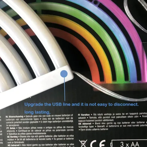 Vista 4 de Luz nocturna arcoíris para niños, letreros LED de neón arcoíris para decoración de pared, decoración de dormitorio, accesorios para el hogar
